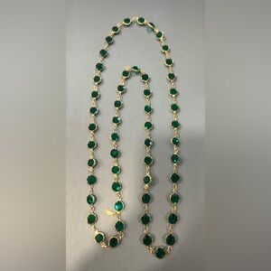 Swarovski necklace green 36”